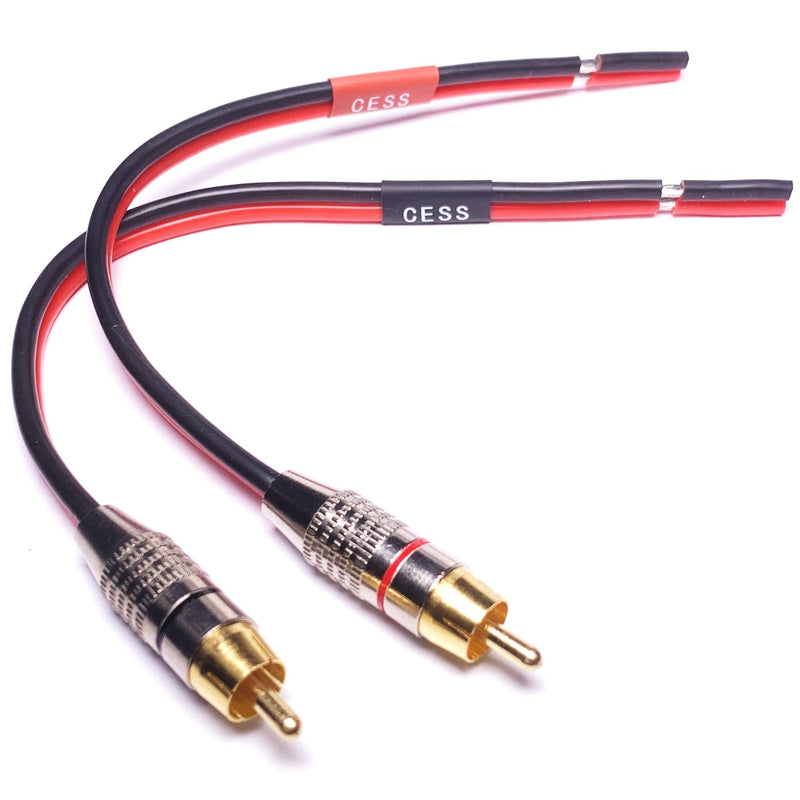 CESS-064-1f Speaker Cables to RCA Plugs Adapter, 2-Channel (1 Foot) 1 FOOT - LeoForward Australia