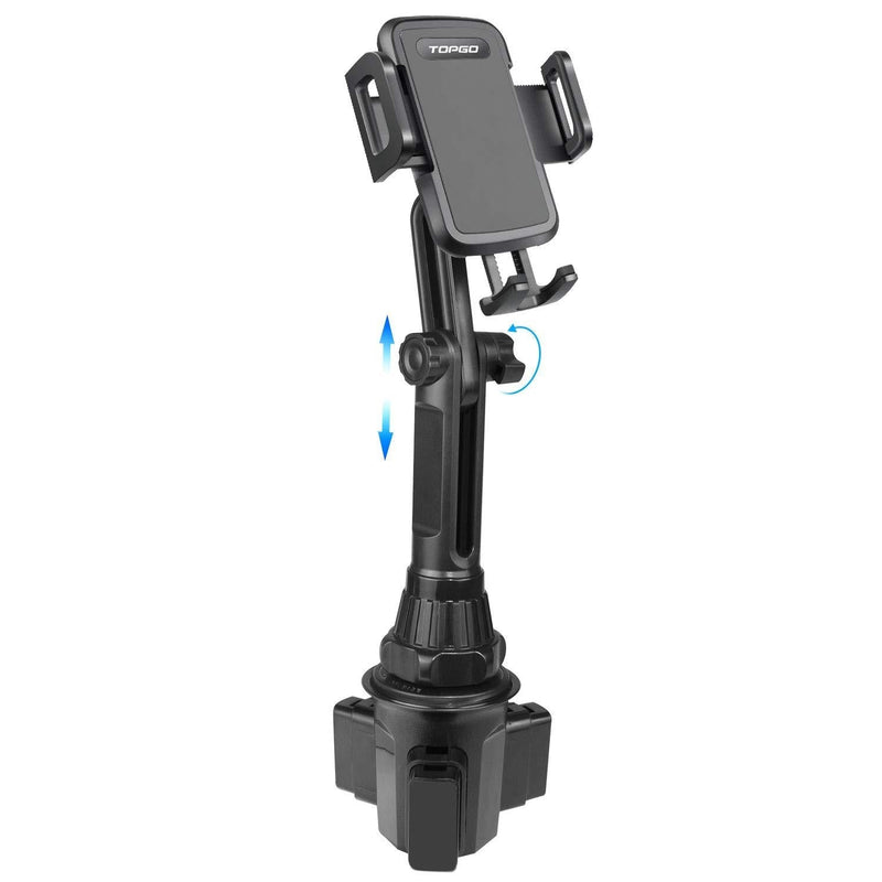  [AUSTRALIA] - Car-Cup-Holder-Phone-Mount Adjustable Long Pole Automobile Cup Holder Smart Phone Cradle Car Mount for iPhone 11 Pro/XR/XS Max/X/8/7 Plus/6s/Samsung S10 /Note 9/S8 Plus/S7 Edge-Black Black