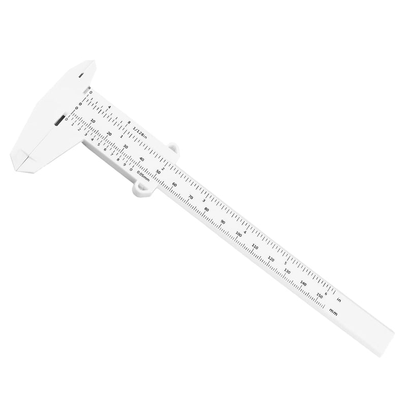  [AUSTRALIA] - Utoolmart Vernier Caliper 150mm 6 Inch Metric Mini Double Scale Plastic Ruler Measuring Tool White 1pcs 150mm White