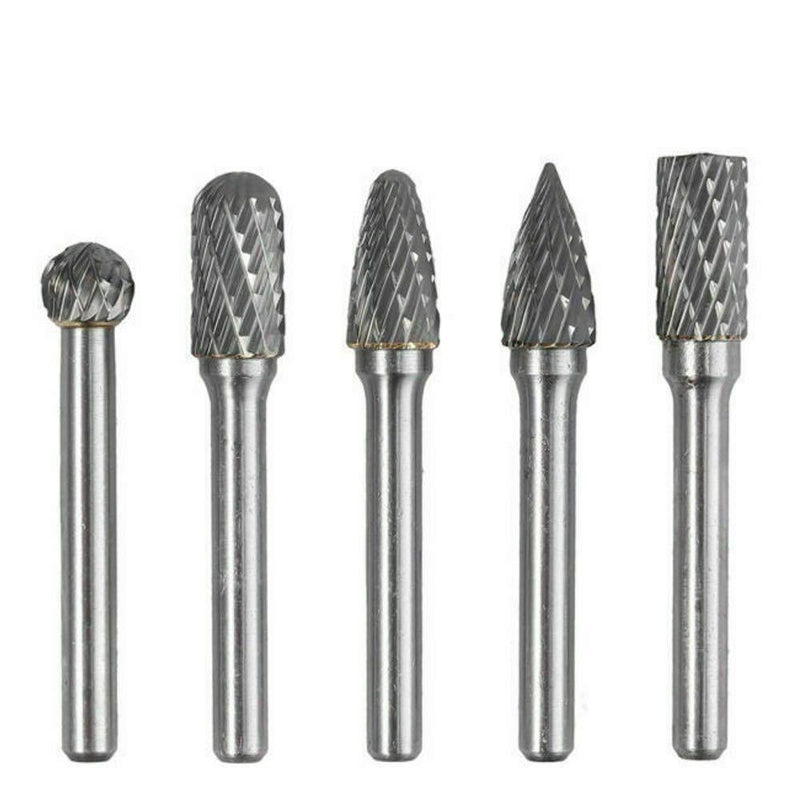 5 PCS Double Cut Tungsten Carbide Rotary Burrs 1/4"(6mm) Shank and 2/5"(10 mm) Head Size Die Grinder Bits for Drilling Polishing Carving Engraving by YEEZUGO - LeoForward Australia