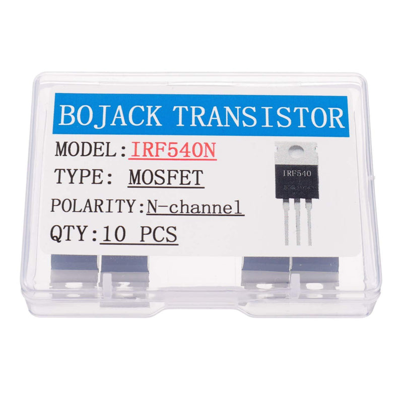 BOJACK IRF540 MOSFET Transistors IRF540N 33A 100V N-Channel Power MOSFET TO-220AB (Pack of 10 Pcs) - LeoForward Australia
