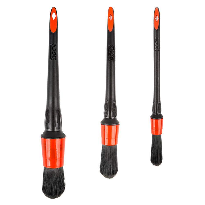  [AUSTRALIA] - SGCB Pro Soft Car Detailing Brush Set, Microfiber Polyester Detail Brush Automotive Cleaning Brush |Wet & Dry| Use Anti-Chemical Scratch Free Car Cleaning for Interior Leather Dashboard Air Vent Wheel