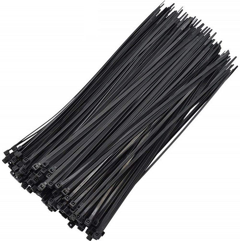  [AUSTRALIA] - 100 Pieces Nylon Cable Ties Releasable Zip Ties, Reusable Multi-Purpose Cable Ties 8 Inch Gear Tie Wraps Soft Twist Ties Black