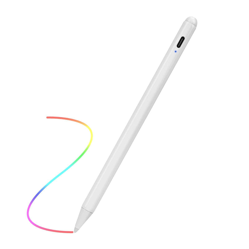 2018 iPad 6th Generation 9.7" Stylus Pencil with Palm Rejection, Type-C Recharge 1.0mm Fine Tip 2nd Pencil Compatible with Apple A1893/A1954 Stylus Pens for iPad 6th Generation 9.7 Inch, White - LeoForward Australia