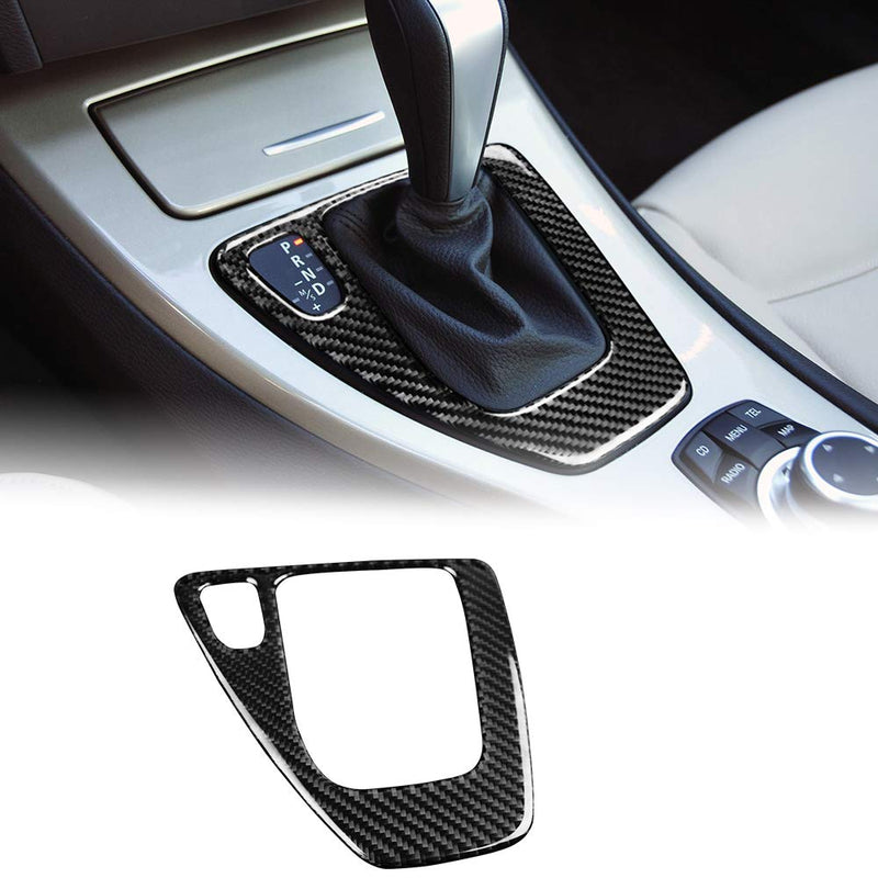  [AUSTRALIA] - AIRSPEED Carbon Fiber Car Gear Shift Knob Panel Cover Interior Trim Stickers for BMW 3 Series E90 E92 E93 Accessories