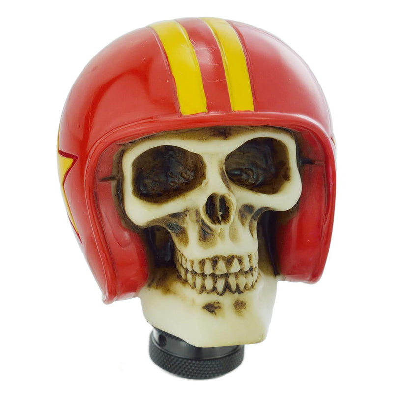 [AUSTRALIA] - Thruifo Skull Shifter Lever Head, Knight Style Car Gear Stick Shift Knob for Most Automatic Manual Vehicles, Red