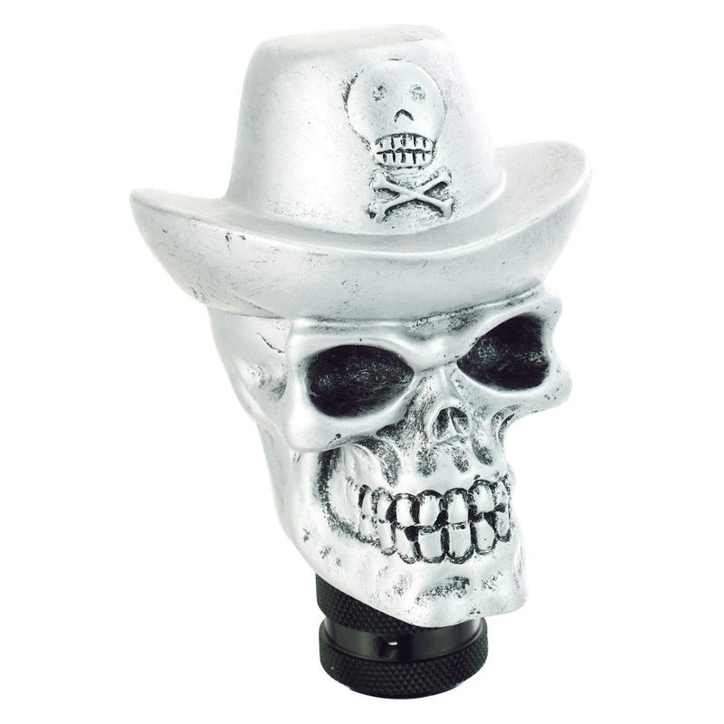 [AUSTRALIA] - Thruifo Shift Car Knob, Skull Cowboy Style MT Gear Stick Handle Shifter Head for Most Automatic Manual Vehicles, Silver