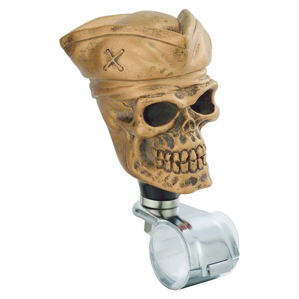 [AUSTRALIA] - Thruifo Skull Suicide Turning Spinner, Car Steering Wheel Grip Handle Knob with Tricorne Fit Most Manual Automatic Vehicles, Copper