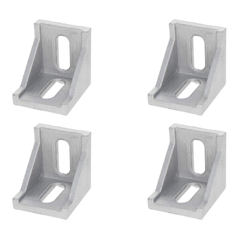 MroMax 4PCS Inner Angle Bracket Gusset Aluminum Alloy Inner Joint Bracket Suitable for 4040 Series Aluminum Extrusion Profile Silver - LeoForward Australia