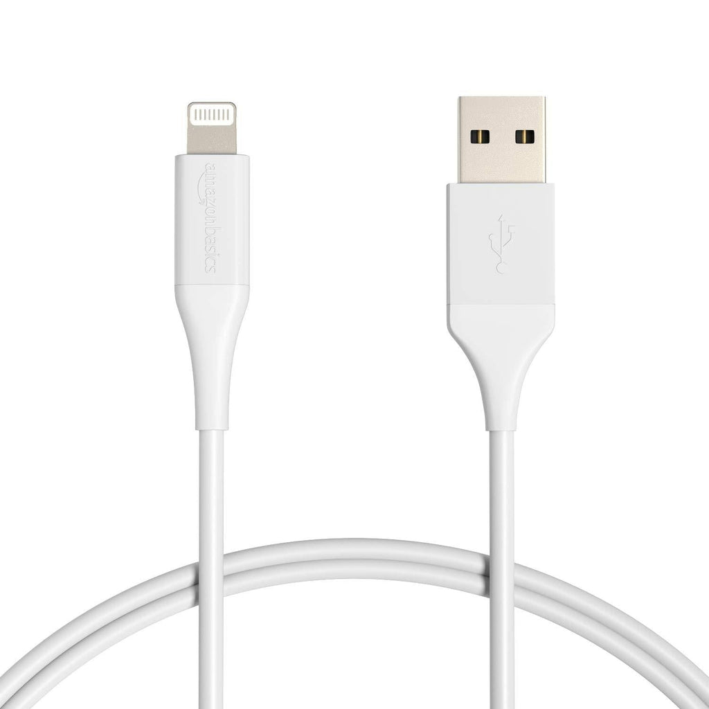 Amazon Basics iPhone Charger Cable, ABS USB-A to Lightning, MFi Certified, for Apple iPhone, iPad, 10,000 Bend Lifespan - White, 3-Ft 3 Foot 1-Pack - LeoForward Australia