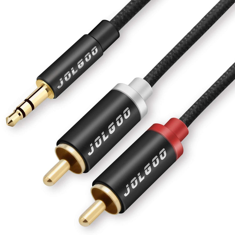 JOLGOO 3.5 mm TRS to Dual RCA Stereo Breakout Cable, Nylon Braided, RCA to 3.5mm Aux Cable, 3.5mm to 2 Male RCA Adapter Audio Stereo Cable, 6Feet/1.8m - LeoForward Australia