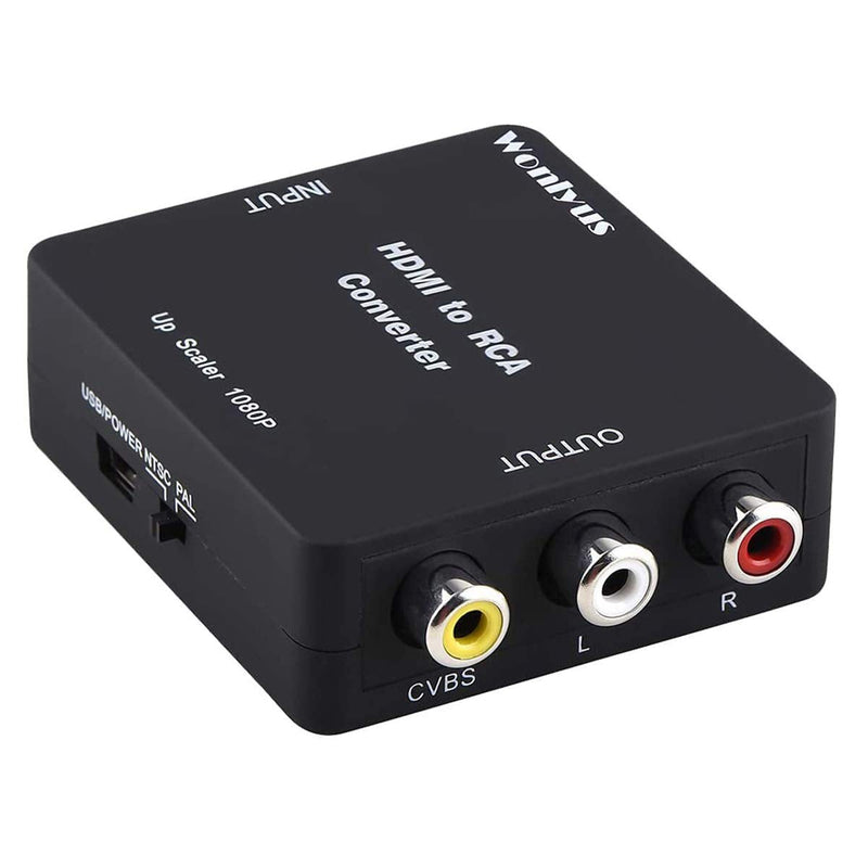 [AUSTRALIA] - Wonlyus HDMI to RCA, HDMI to RCA Converter 1080P HDMI to 3RCA CVBs Composite Video Audio Converter Adapter Supports PAL/NTSC for TV Stick, Roku, Chromecast, Apple TV, PC, Laptop, Xbox, HDTV, DVD