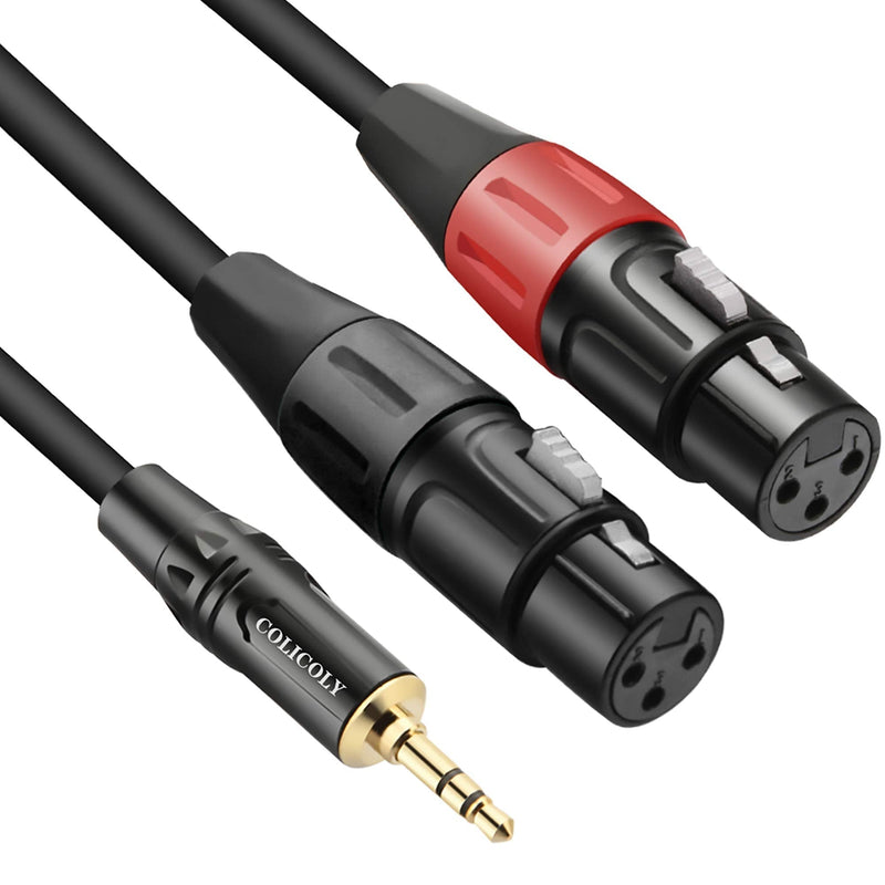  [AUSTRALIA] - COLICOLY Dual XLR Female to 3.5mm TRS Stereo Cable,1/8 inch Mini Jack to 2 XLR Female Y-Splitter Stereo Microphone Cable - 3.3feet 3.3 feet