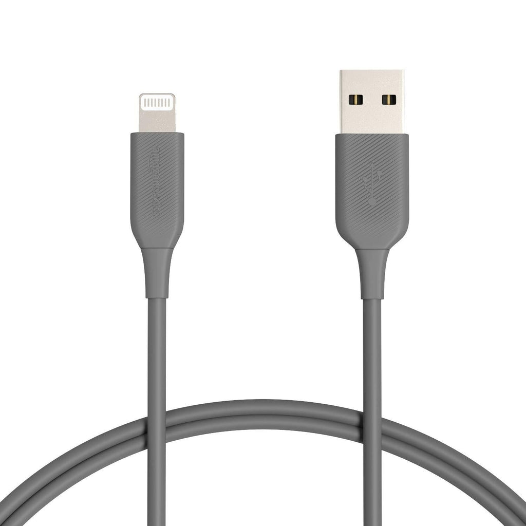 Amazon Basics ABS USB-A to Lightning Cable Cord, MFi Certified Charger for Apple iPhone, iPad, Gray, 6-Ft 6 Foot - LeoForward Australia