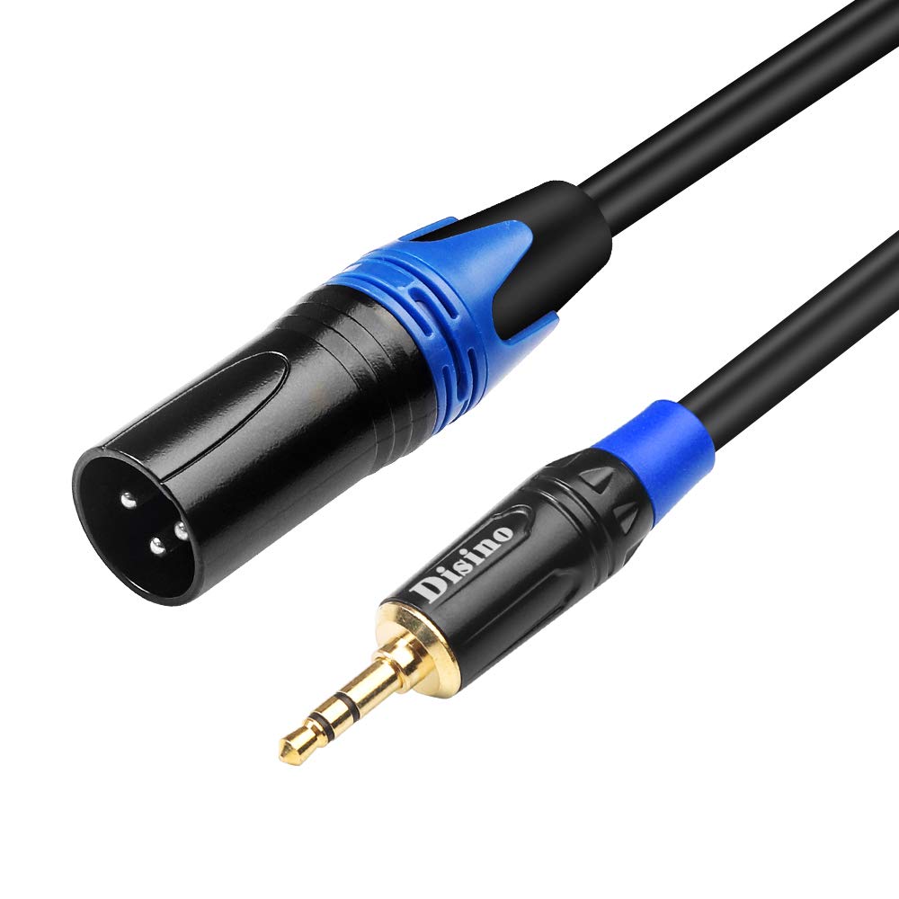  [AUSTRALIA] - DISINO 3.5mm to XLR Cable, Unbalanced 1/8 inch Mini Jack TRS Stereo Male to XLR Male Microphone Audio Cable - 10 FT
