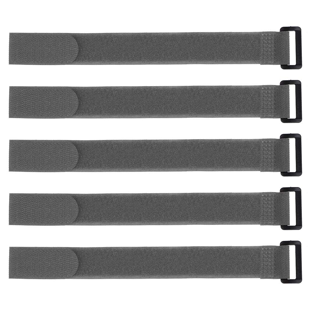  [AUSTRALIA] - uxcell 5pcs Hook and Loop Straps, 1-inch x 12-inch Securing Straps Reusable Fastening Cable Tie (Gray)