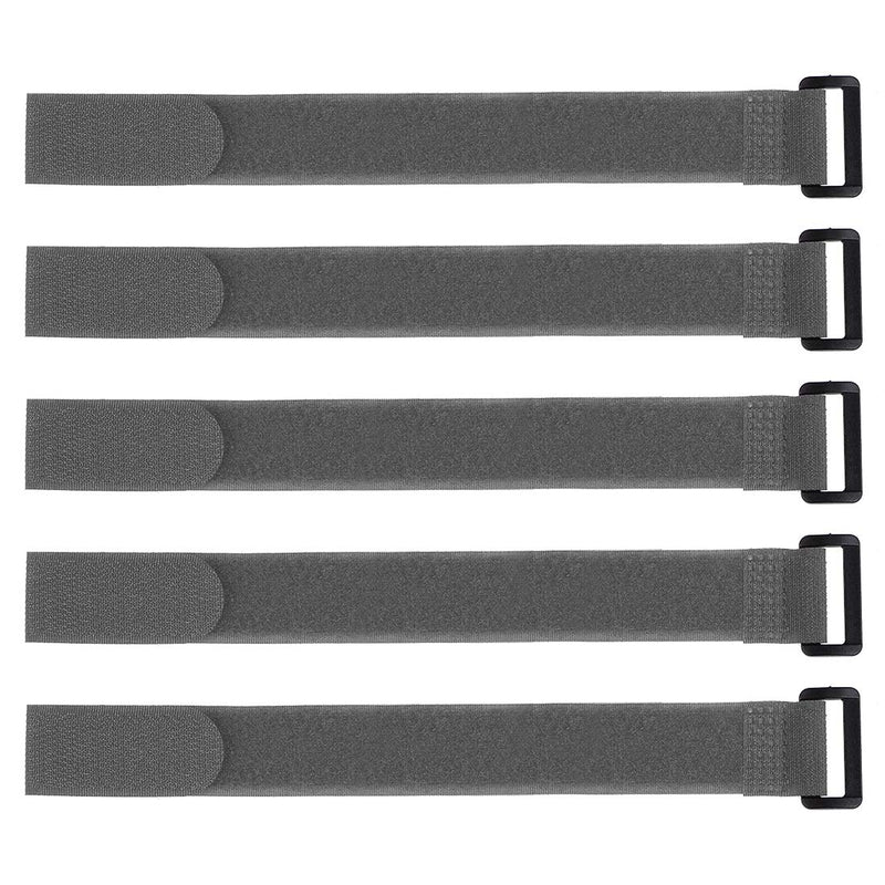  [AUSTRALIA] - uxcell 5pcs Hook and Loop Straps, 1-inch x 12-inch Securing Straps Reusable Fastening Cable Tie (Gray)