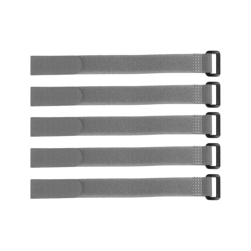  [AUSTRALIA] - uxcell 5pcs Hook and Loop Straps, 3/4-inch x 10-inch Securing Straps Reusable Fastening Cable Tie (Gray)