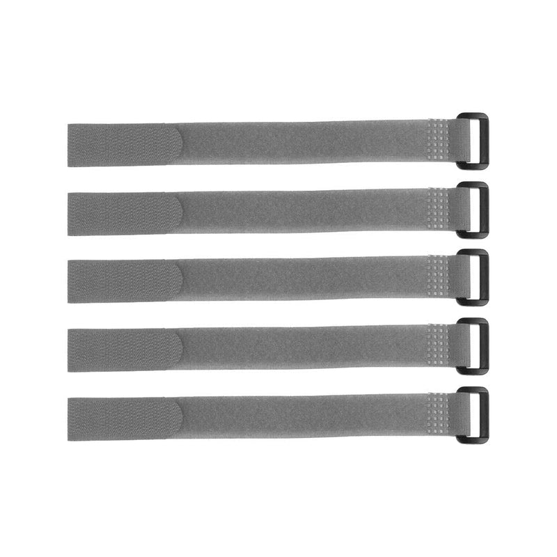  [AUSTRALIA] - uxcell 5pcs Hook and Loop Straps, 3/4-inch x 10-inch Securing Straps Reusable Fastening Cable Tie (Gray)