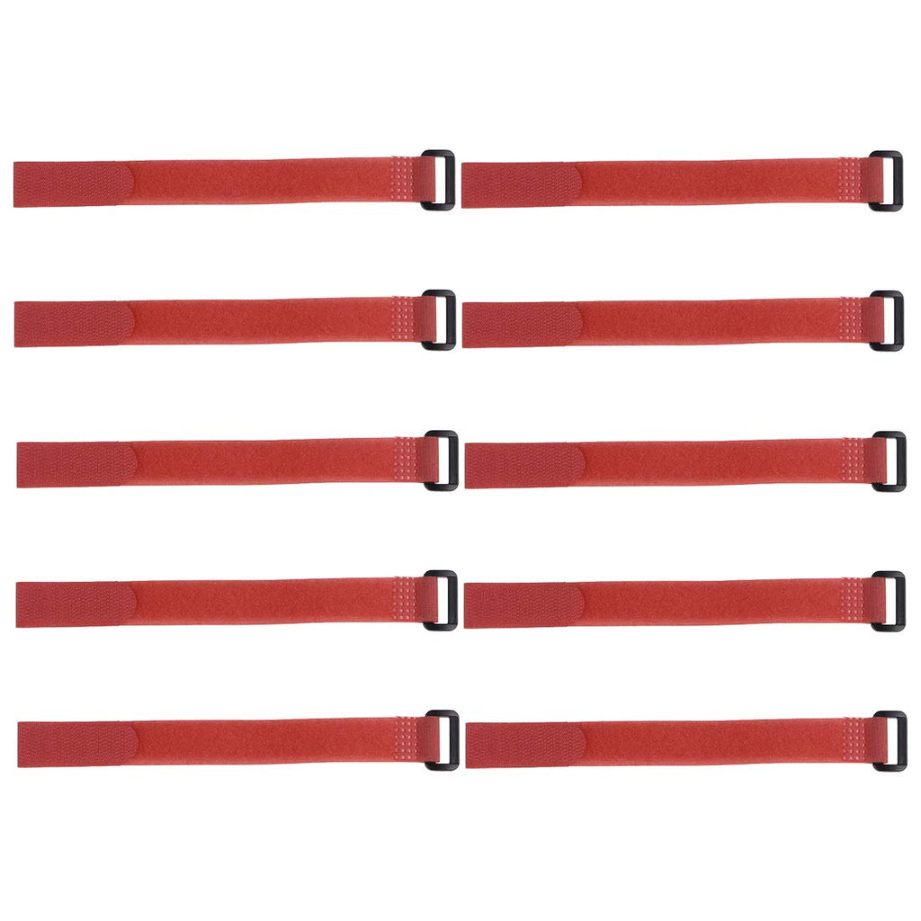  [AUSTRALIA] - uxcell 10pcs Hook and Loop Straps, 3/4-inch x 16-inch Securing Straps Reusable Fastening Cable Tie (Red)