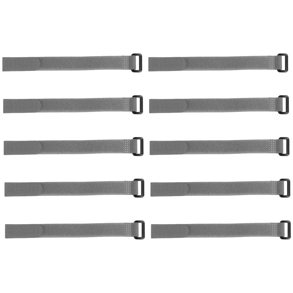  [AUSTRALIA] - uxcell 10pcs Hook and Loop Straps, 3/4-inch x 10-inch Securing Straps Reusable Fastening Cable Tie (Gray)