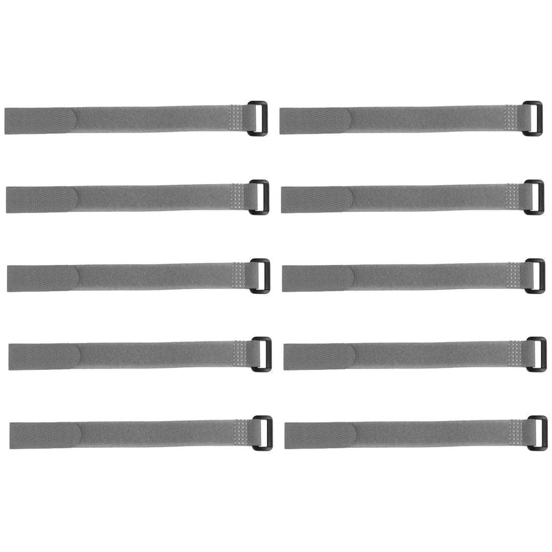  [AUSTRALIA] - uxcell 10pcs Hook and Loop Straps, 3/4-inch x 10-inch Securing Straps Reusable Fastening Cable Tie (Gray)