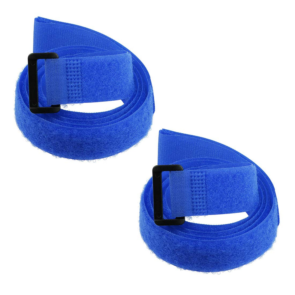  [AUSTRALIA] - uxcell 2pcs Hook and Loop Straps, 1-inch x 39-inch Securing Straps Reusable Fastening Cable Tie (Blue)