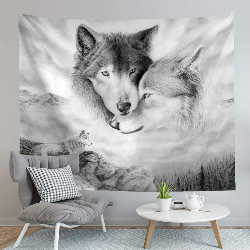  [AUSTRALIA] - Tapestry Wolf Fabric Tapestry Wall Hanging for Room/Living Room/Dorm (150X100cm) 150X100cm