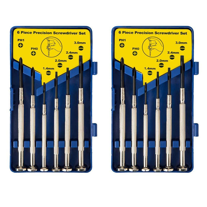  [AUSTRALIA] - 12 Pcs Mini Precision Screwdriver Set,Sonku Portable Repair Tool Kit with 6 Different Size Flathead and Phillips Screwdrivers Suitable for Jewelry Watch Eyeglass Toys DIY Projects Repair