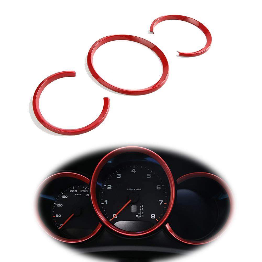 GTINTHEBOX 3 Pcs Red Dashboard Edge Decoration Trim Ring for 2014-up Porsche Macan - LeoForward Australia