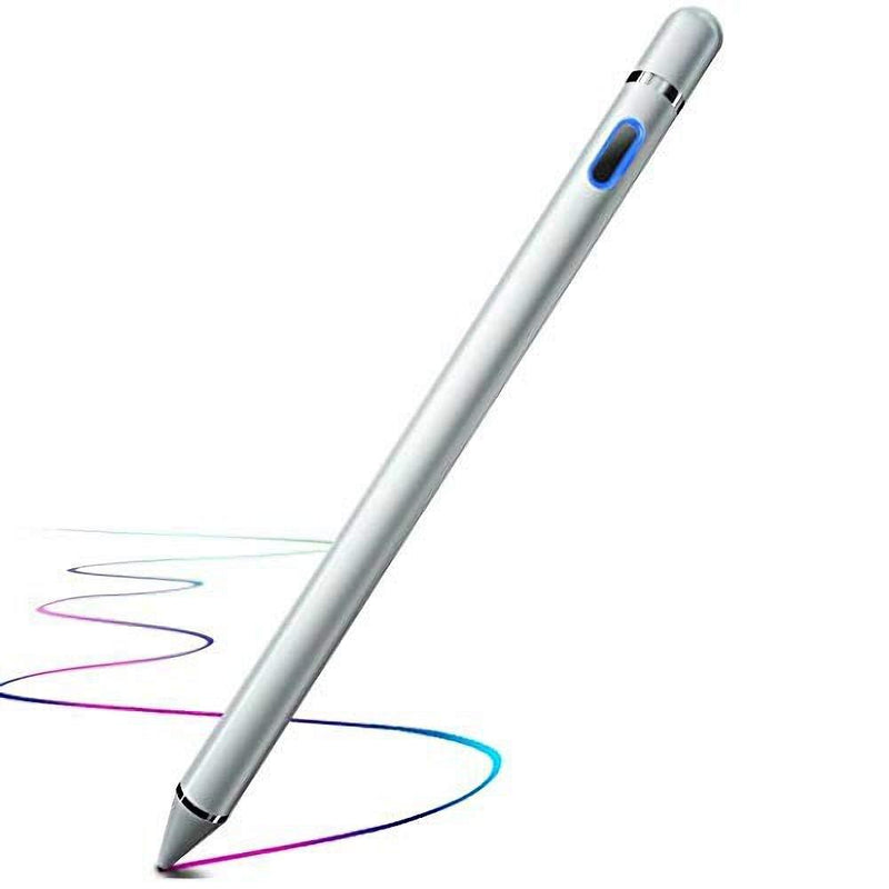 Stylus Pencil Compatible for Apple,Active Stylus Pen for Touch Screens, 1.5mm Metal Fine Point High Sensitivity Digital Stylus Pen Compatible with i-Pad,Android Tablet and Other Touch Screen (Silver) Silver - LeoForward Australia