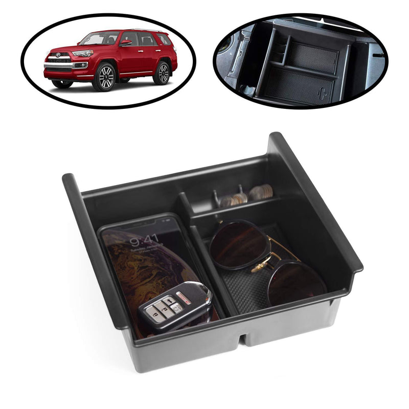 [AUSTRALIA] - Lebogner Center Console Storage Tray Organizer Compatible With Toyota 4Runner, Armrest Console Secondary Accessories Box With Coin Container & Glasses Holder (All Models Of Fifth Generation 2010-2020)