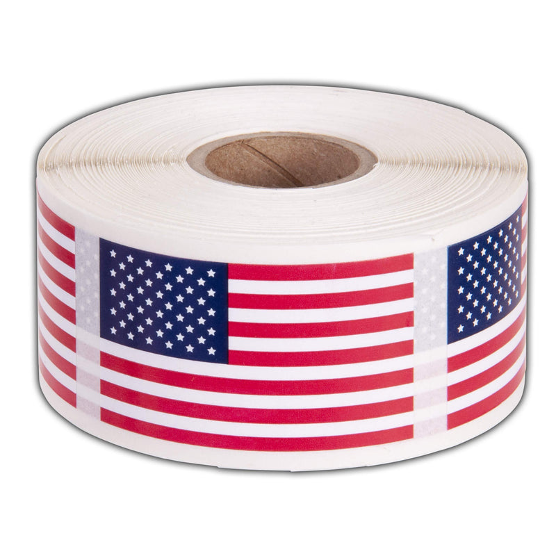 American Flag Stickers USA Flags - 500 Per Roll - 1.25" X 2.125" Patriotic Labels by Kenco (1 Pack) 1 PACK - LeoForward Australia