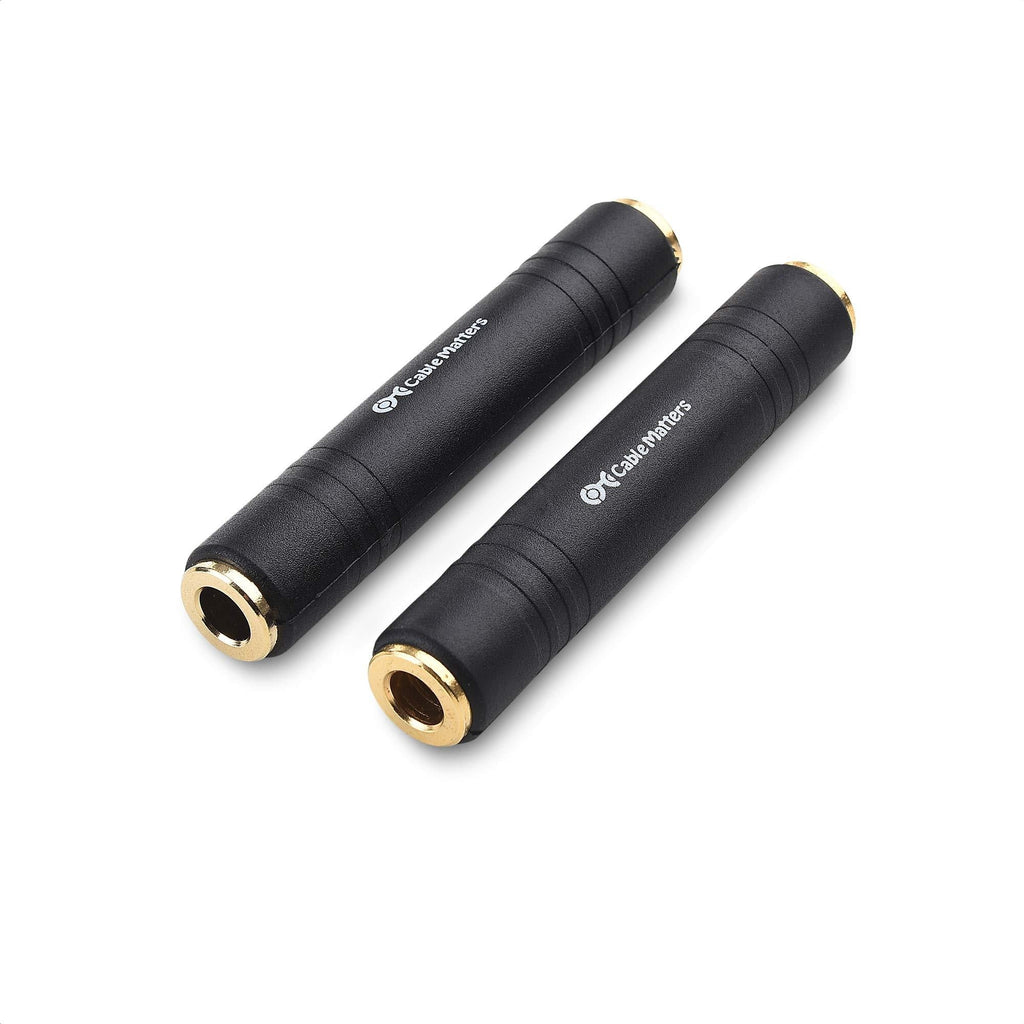  [AUSTRALIA] - Cable Matters 2-Pack 1/4 Coupler TRS Extension Adapter (1/4” TRS Female to Female Adapter)