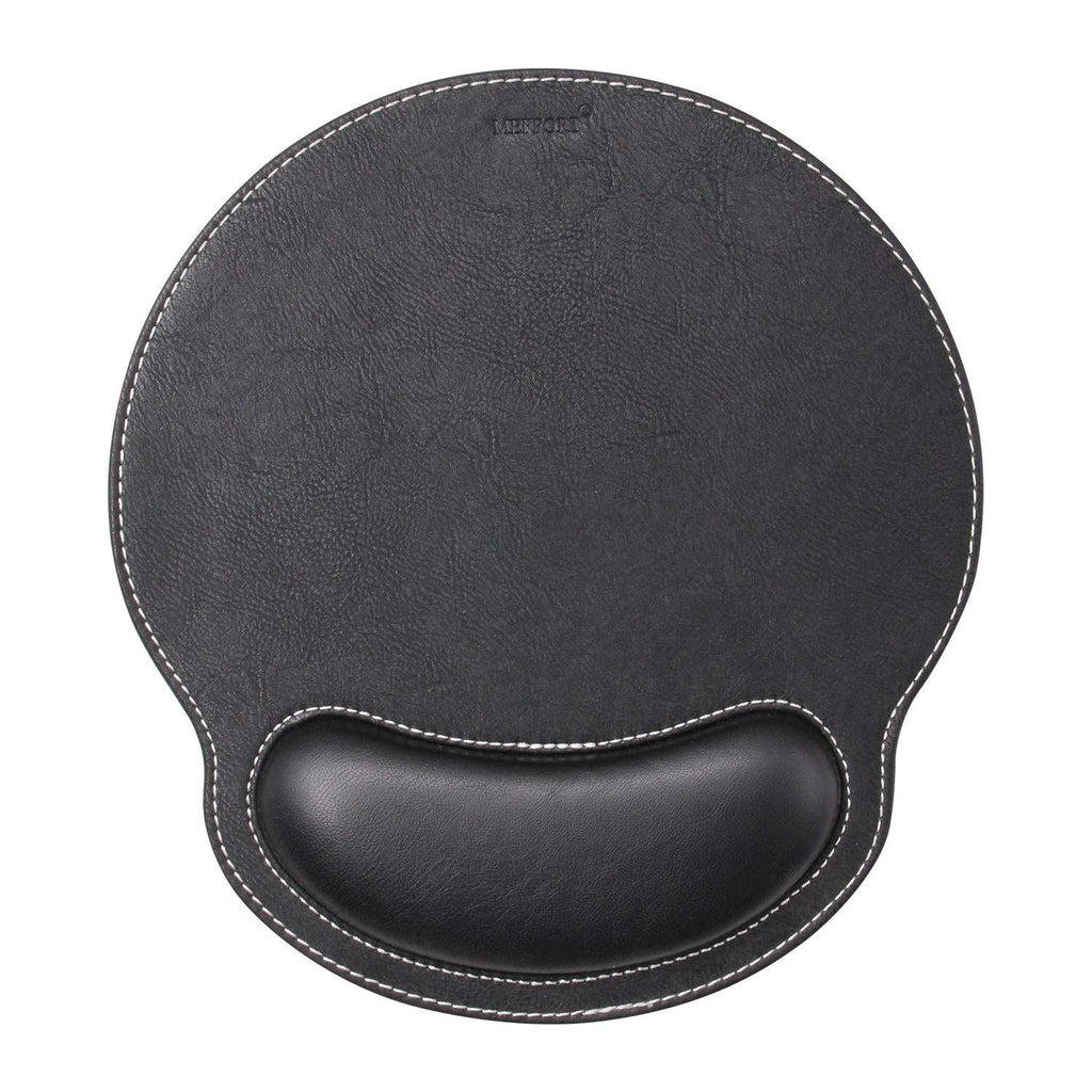 Meffort Inc Leather Mouse Pad with Wrist Rest Support & Non-Slip Base, Durable Ergonomic Gaming Mousepad - Black 10.7 X 9.6 Inch - LeoForward Australia