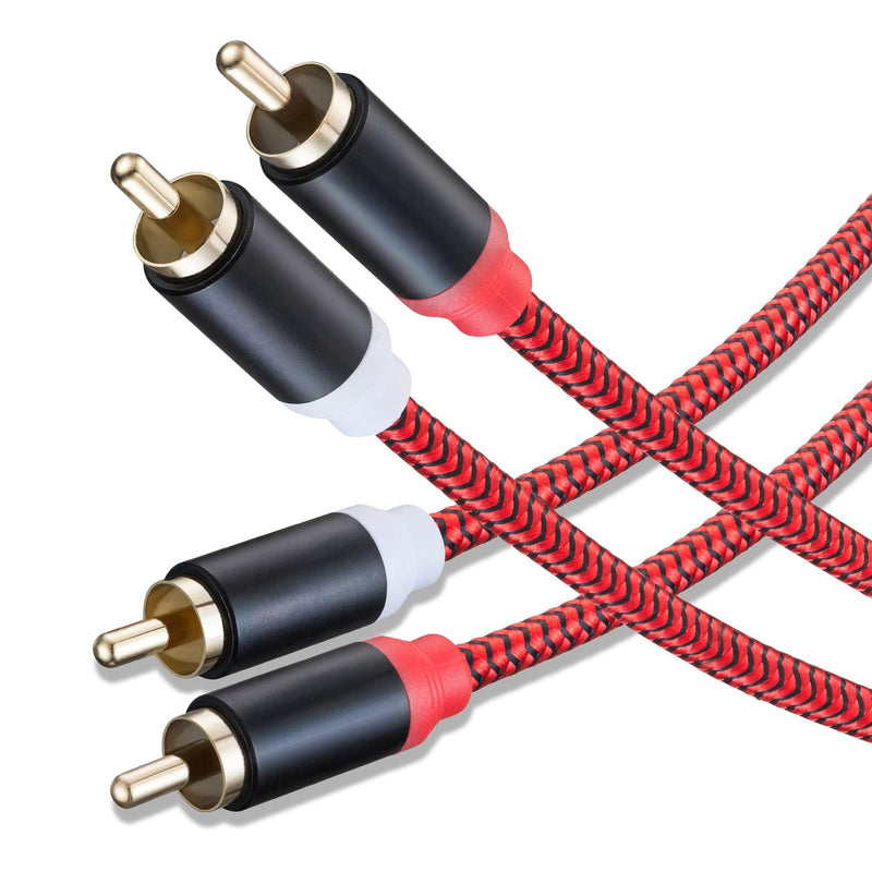  [AUSTRALIA] - RCA Cable 20Ft,2Rca Male to 2-RCA Male Audio Stereo Subwoofer Cable [Hi-Fi Sound] Nylon-Braided Auxiliary Audio Cord for Home Theater, HDTV, Amplifiers, Hi-Fi Systems,Speakers and etc(20Ft/6M) 20Ft/6M