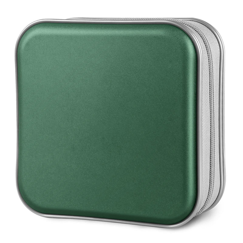  [AUSTRALIA] - Siveit CD Case, 40 Capacity CD/DVD Case Holders Wallet Hard Plastic DVD Disc Cases Storage Binder for Car Home Office Travel (Dark Green) Dark Green