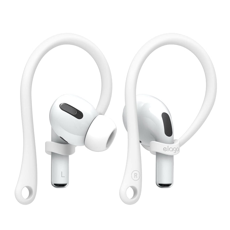elago Ear Hooks Designed for Apple AirPods Pro and Designed for AirPods 1 & 2, Ergonomic Design, Durable TPU Construction, Full Access (White) [US Patent Registered] White - LeoForward Australia