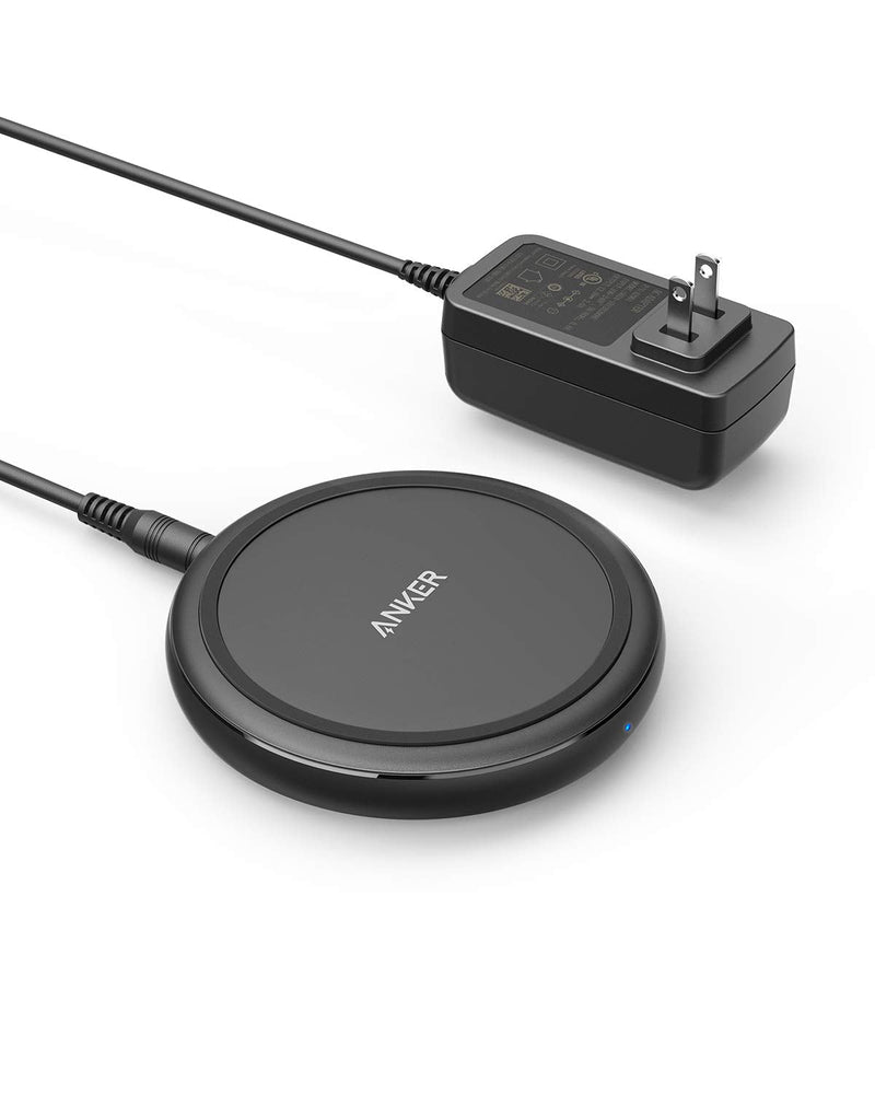  [AUSTRALIA] - Anker Wireless Charger with Power Adapter, PowerWave II Pad, Qi-Certified 15W Max Fast Wireless Charging Pad for iPhone 12, 12 Mini, 12 Pro Max, 11, 11 Pro, Galaxy S10 S9 S8, Note 10 Note 9 & More