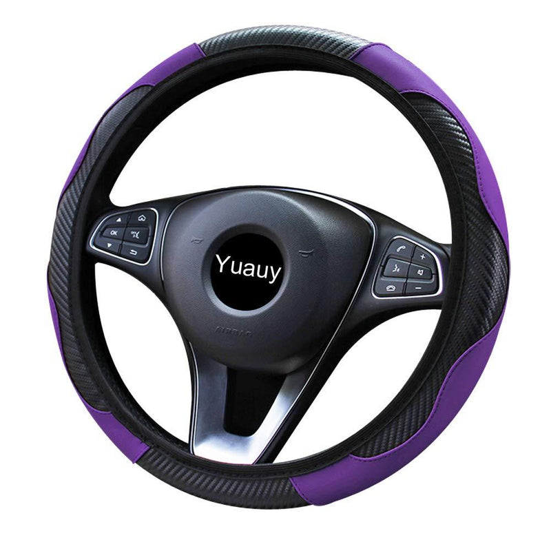  [AUSTRALIA] - Yuauy Steering Wheel Cover Microfiber Leather Anti-Slip Universal Car Steering Wheel Cover Faux Leather for Car Accessories Auto Car Without Inner Ring (Purple)