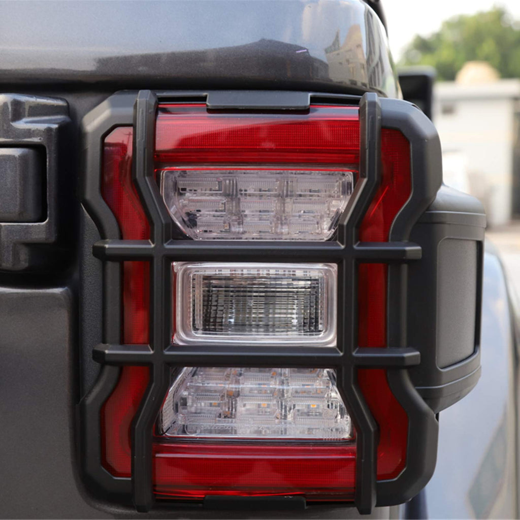 YOCTM Black Light Guards for LED Rear Taillights (LED Tail Light only) Covers Protector Trim For 2018 2019 2020 2021 Jeep Wrangler JL JLU Rubicon Sport Sahara (Will Not Fit JT) Black B - LeoForward Australia