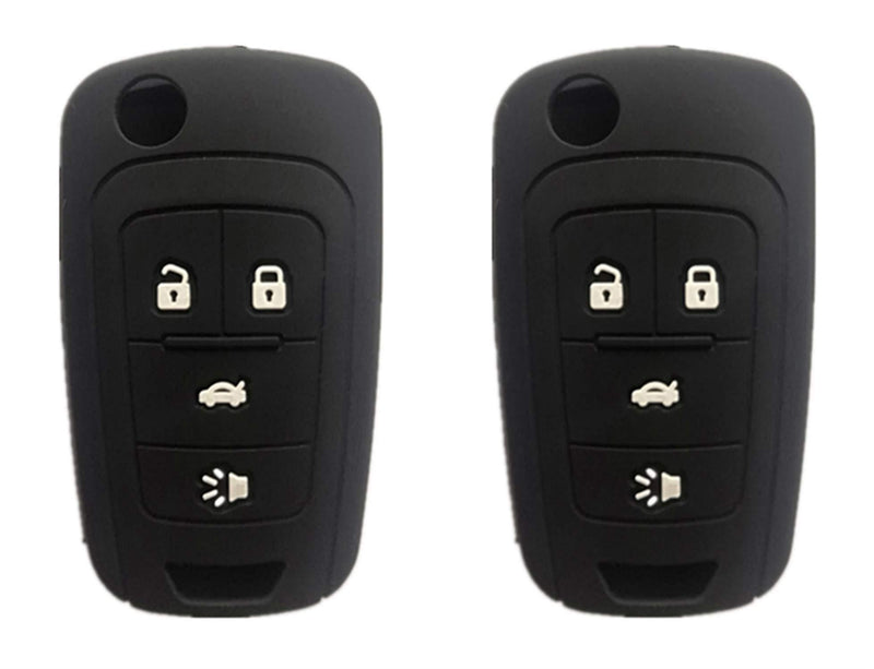  [AUSTRALIA] - KAWIHEN Silicone Cover Fit for Chevrolet Chevy Cruze Equinox Impala Malibu Sonic Spark Volt Camaro 4 Buttons Key Fob Case Cover OHT01060512 KR55WK50073
