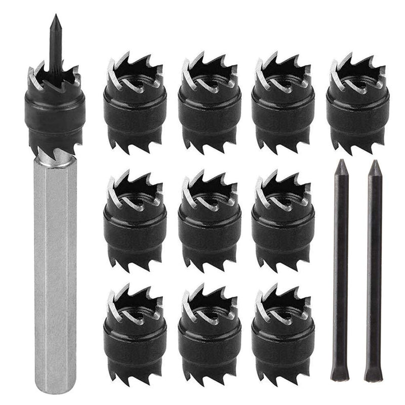  [AUSTRALIA] - Saiper 13pcs Spot Weld Cutter Drill Bit Set 3/8" Double Sided Rotary Spot Weld Cutter Remover with 2 Replacement Blade, Rotary Hole Punch Drill for Power Drill Spot Welding Metalworking Tools