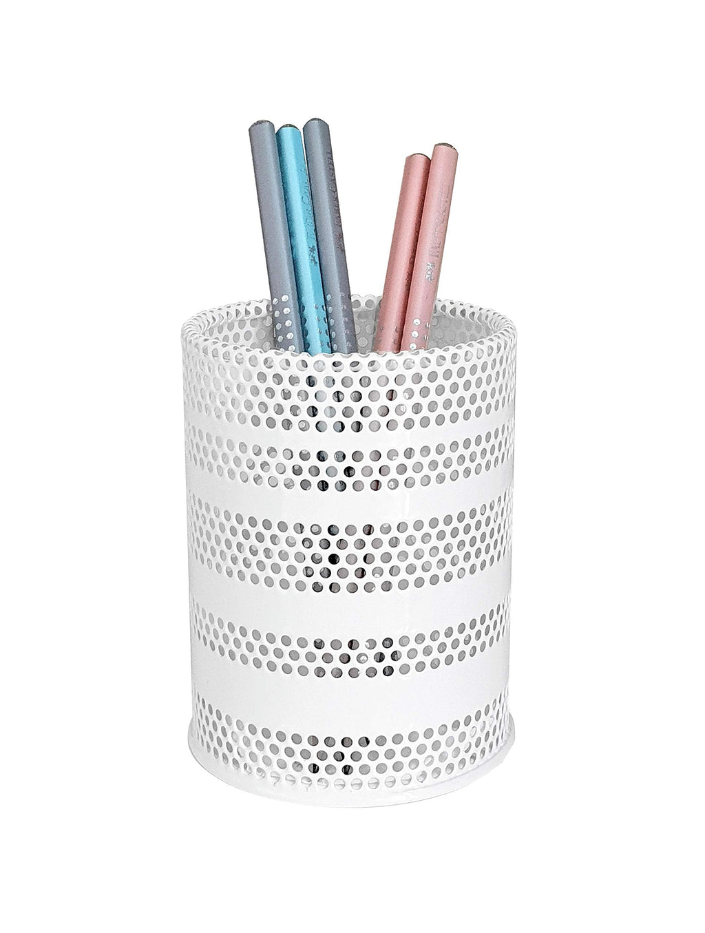  [AUSTRALIA] - Produco Pen Holder for Desk, Metal Mesh Pencil Holder Cup Organizer Office Stationery Caddy Stand Makeup Brush Holder, White (Mid) M