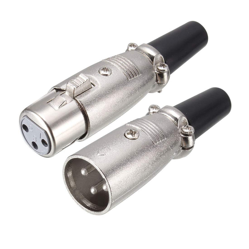  [AUSTRALIA] - uxcell 3-Pin XLR Male/Female Female Connector for Microphone Mic Cable Plug Connector Mic Audio Socket 1 Pair