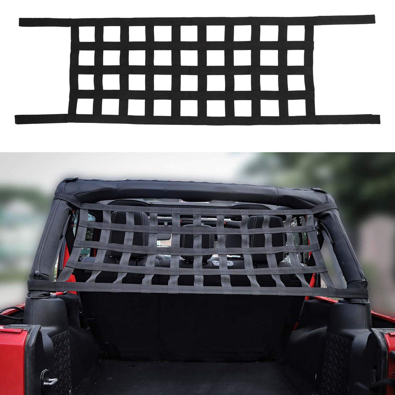  [AUSTRALIA] - JeCar Mesh Roof Cargo Net Roof Hammock Exterior Accessories for 1987-2020 Jeep Wrangler YJ TJ LJ JK JK JL JL JT, Black