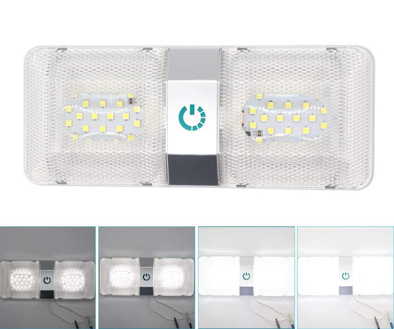  [AUSTRALIA] - ROSE CREATE 12 Inches 11-18V RV Interior LED Ceiling Light Fixture, 48 LEDs Upgraded Touch-Sensitive Dimmer Interior Lamp for 12V RV Car Trailer Camper Boat Cabinet Showcase (Natural White)