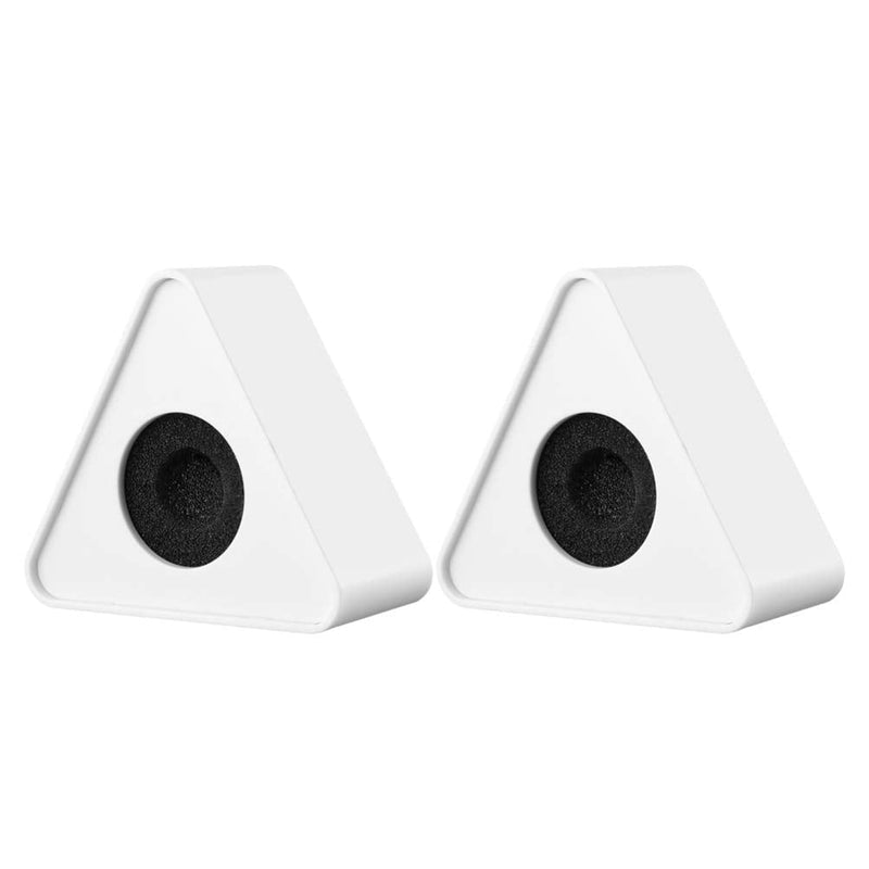  [AUSTRALIA] - NUOBESTY Microphone Flag Station - 2 pcs Portable White ABS Injection Molding Triangular Interview Mic Microphone Logo Flag Station