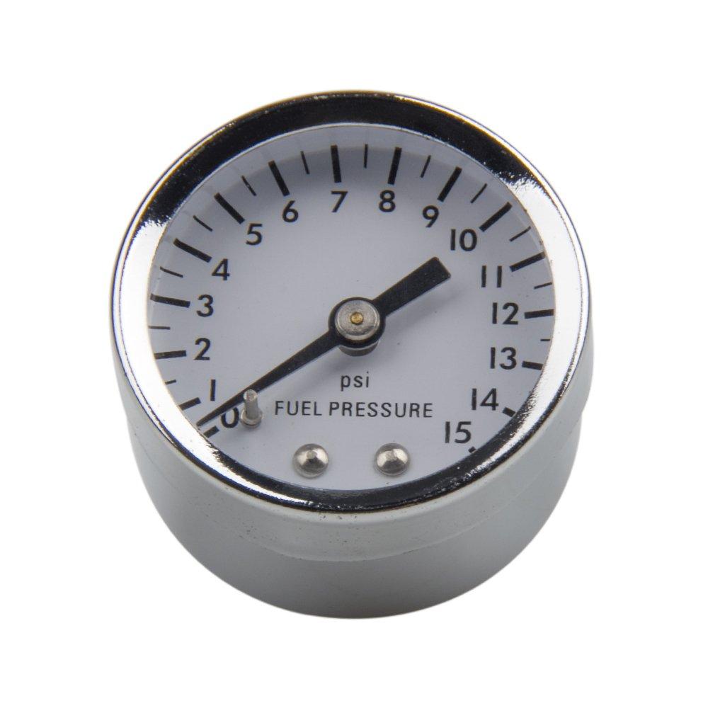  [AUSTRALIA] - Pindex Universal 1561 Fuel Pressure Gauge 0-15 psi White Face 1-1/2" Diameter