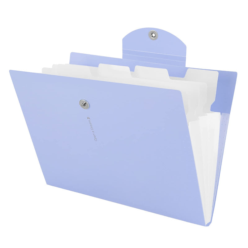  [AUSTRALIA] - Expanding File Folder, Magnetic File Folders 5 Fockets Accordion File Folder Document Organizer Folders for School Office (Light Purple) Light Purple_5 Pockets